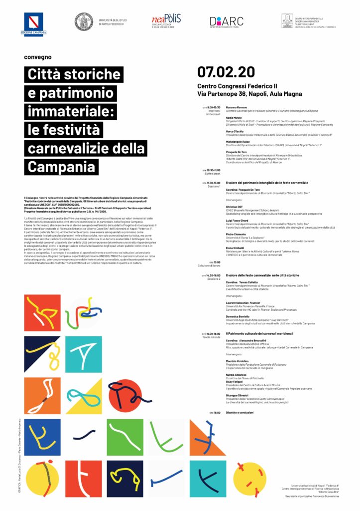Si terrà  venerdì 7 febbraio 2020 nell'ambito del Progetto Regione Campania sulla valorizzazione dei beni immateriali con il gruppo del Centro interdipartimentale di ricerca urbanistica 