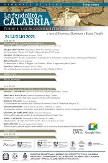 Si terrà il 23-24/07 il convegno “La feudalità in Calabria”, a cura di Francesca Martorano e Elena Trunfio.