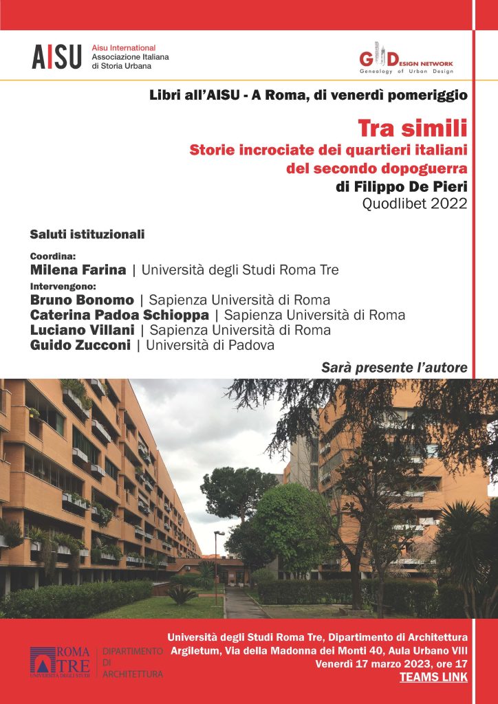 Libri all’AISU – “Tra simili Storie incrociate dei quartieri italiani del secondo dopoguerra” 17/03/2023